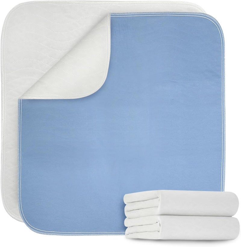 Waterproof Reusable Underpads, 4-Layer Heavy Absorbency & Quilted Washable Pads for Kid, Adult, Elderly, and Pet, Bedwetting Incontinence Pad for Bed, Sofa, Floor, Couch (34" x 52", Pack of 2)